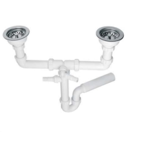 MCALPINE syfon zlewozmywakowy podwójny rurowy HC7HC12-POL