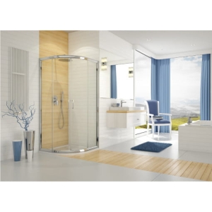 SANPLAST KP4/TX5-80 kabina półokrągła szkło transparentne W0 profil chrom 600-271-0252-38-401