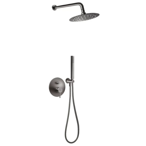 FERRO CIRICULUS zestaw prysznicowy podtynkowy z baterią i deszczownicą gun metal