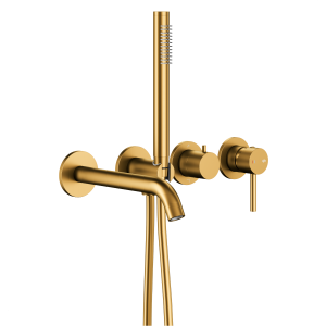 KFA MOZA zestaw wannowo-prysznicowy podtynkowy z baterią brushed gold