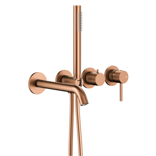 KFA MOZA zestaw wannowo-prysznicowy z baterią 2-funkcyjną brushed rose gold