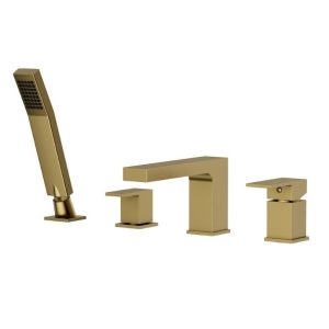 VALVEX ARS BRUSHED GOLD bateria wannowo-natryskowa nawannowa, złoto szczotkowane