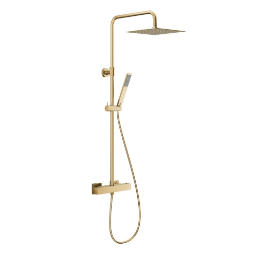 KFA LOGON PREMIUM zestaw prysznicowy z deszczownicą i baterią termostatyczną brushed light gold