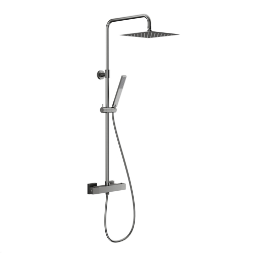 KFA LOGON PREMIUM zestaw prysznicowy z deszczownicą i baterią termostatyczną gun metal grey