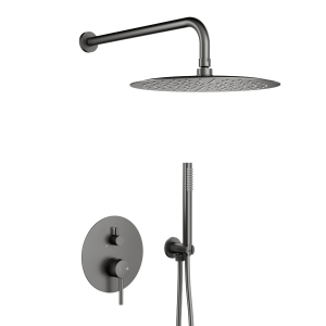 KFA MOZA zestaw prysznicowy z baterią i deszczownicą podtynkowy gun metal grey 