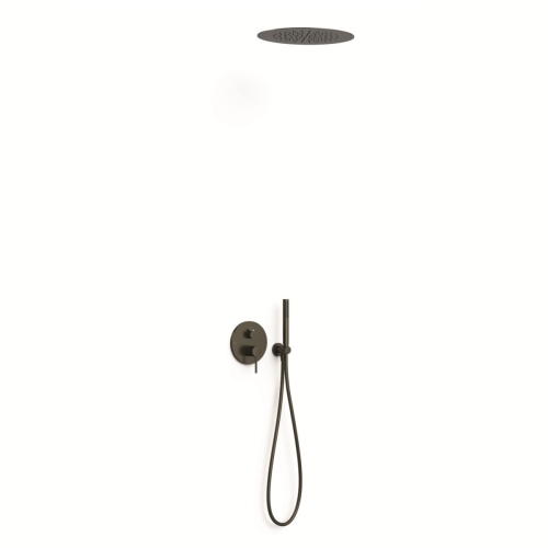 TRES STUDY zestaw natryskowy podtynkowy z baterią i deszczownicą czarny brąz