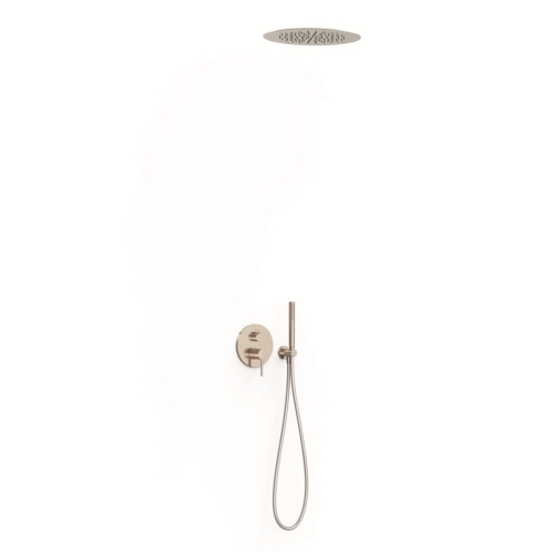 TRES STUDY zestaw natryskowy podtynkowy z baterią i deszczownicą stal