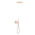 TRES STUDY zestaw natryskowy podtynkowy z baterią i deszczownicą 24-K różowe matowe złoto