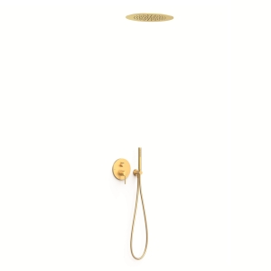 TRES STUDY zestaw prysznicowy podtynkowy z baterią i deszczownicą 24-K matowe złoto