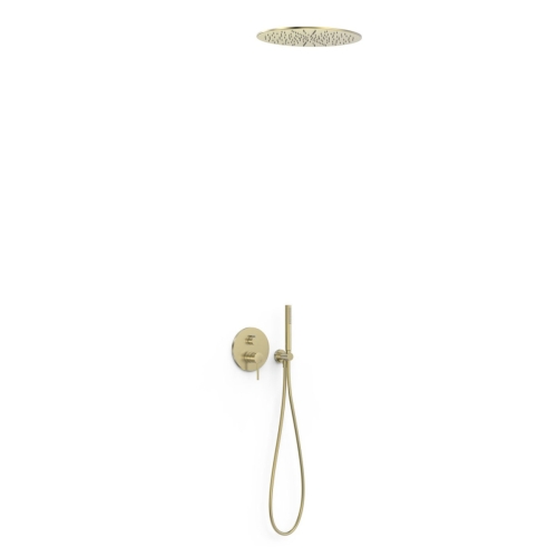 TRES STUDY zestaw natryskowy podtynkowy z baterią i deszczownicą złoty lava