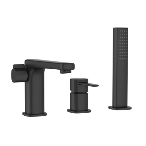 INVENA GLAMOUR bateria wannowo-natryskowa nawannowa czarny mat