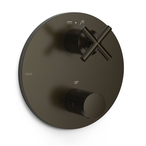 TRES MONT BLANC THERM-BOX bateria wannowo-natryskowa termostatyczna podtynkowa czarny brąz