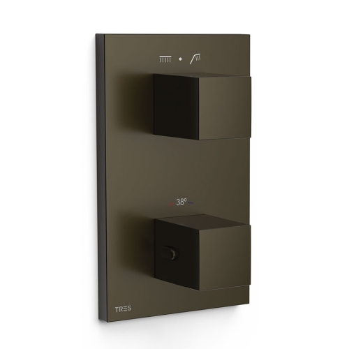 TRES MONT BLANC THERM-BOX bateria wannowo-prysznicowa termostatyczna podtynkowa czarny brąz 