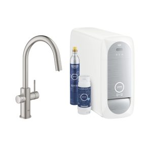 GROHE BLUE HOME bateria kuchenna wielofunkcyjna z systemem filtrującym i wyciąganą wylewką chrom