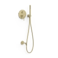 TRES STUDY zestaw wannowo-prysznicowy podtynkowy z baterią i wylewką złoty cava