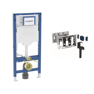 GEBERIT DUOFIX UP320 stelaż podtynkowy do wiszących misek WC ze spłuczką podtynkową Sigma 12 cm z DuoFresh pojemnik na kostki higieniczne - chrom