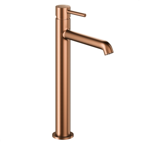 KFA MOZA MINI BRUSHED ROSE GOLD bateria umywalkowa stojąca wysoka z korkiem miedź szczotkowana