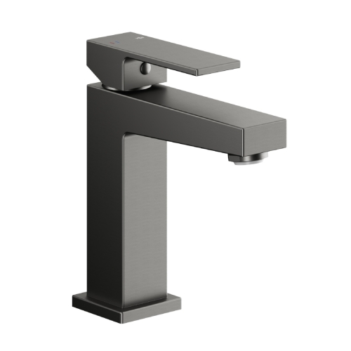 KFA LOGON bateria umywalkowa stojąca z korkiem klik-klak gun metal grey