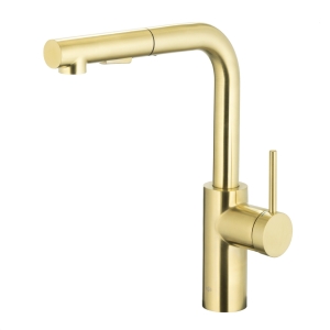 KFA DUERO BASIC bateria kuchenna stojąca z wyciąganą wylewką brushed light gold