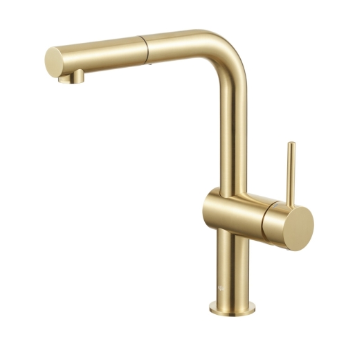 KFA DUERO EDGE bateria kuchenna stojąca z wyciąganą wylewką brushed light gold