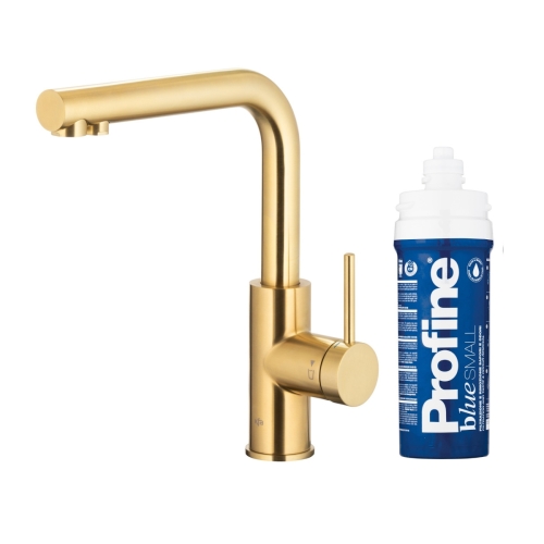 KFA DUERO PURE BASIC bateria kuchenna stojąca z filtrem PROFINE BLUE S brushed light gold