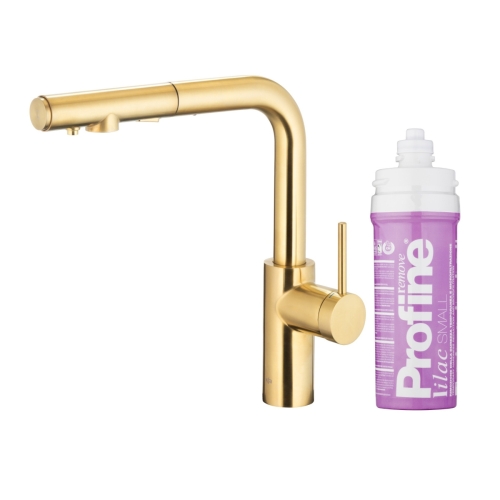KFA DUERO PURE BASIC pull-out bateria kuchenna stojąca z filtrem PROFINE LILAC S brushed light gold