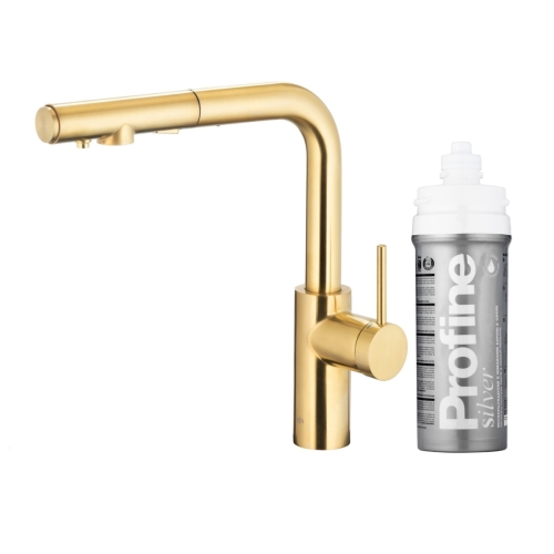 KFA DUERO PURE BASIC pull-out bateria kuchenna stojąca z filtrem PROFINE LILAC S brushed light gold