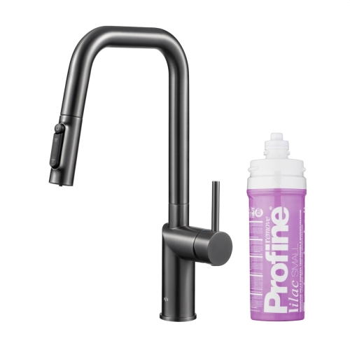 KFA DUERO PURE STYLE pull-out bateria kuchenna stojąca z filtrem PROFINE LILAC S gun metal grey