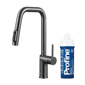 KFA DUERO PURE STYLE pull-out bateria kuchenna stojąca z filtrem PROFINE BLUE S gun metal grey