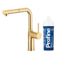 KFA DUERO PURE MOVE pull-out bateria kuchenna stojąca z filtrem PROFINE BLUE S brushed light gold