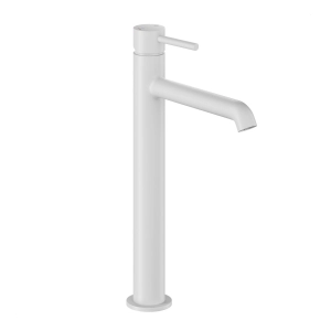 KFA MOZA MINI bateria umywalkowa stojąca wysoka z korkiem klik-klak biały mat