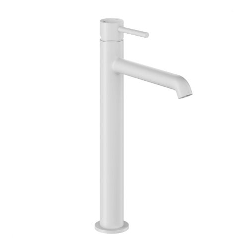 KFA MOZA MINI bateria umywalkowa stojąca wysoka z korkiem klik-klak biały mat