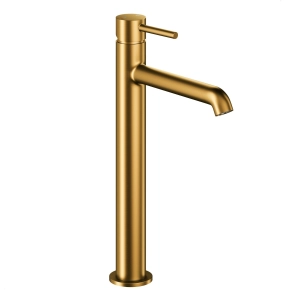 KFA MOZA MINI bateria umywalkowa stojąca wysoka z korkiem klik-klak brushed light gold