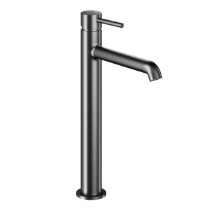 KFA MOZA MINI bateria umywalkowa stojąca wysoka z korkiem klik-klak gun metal grey