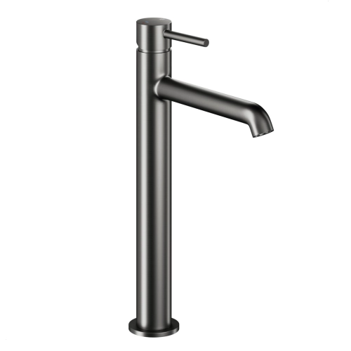 KFA MOZA MINI bateria umywalkowa stojąca wysoka z korkiem klik-klak gun metal grey