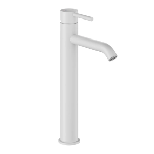 KFA MOZA bateria umywalkowa stojąca wysoka z korkiem klik-klak biały mat