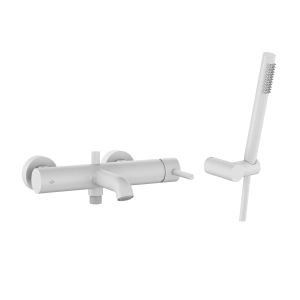 KFA MOZA zestaw wannowo-prysznicowy ścienny z baterią biały mat 