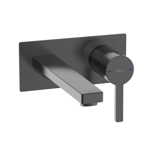 ROCA NAIA bateria umywalkowa ścienna, brushed titanium black