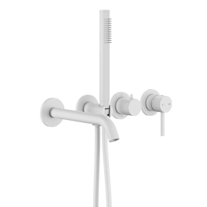 KFA MOZA zestaw wannowo-prysznicowy podtynkowy z baterią i wylewką biały mat