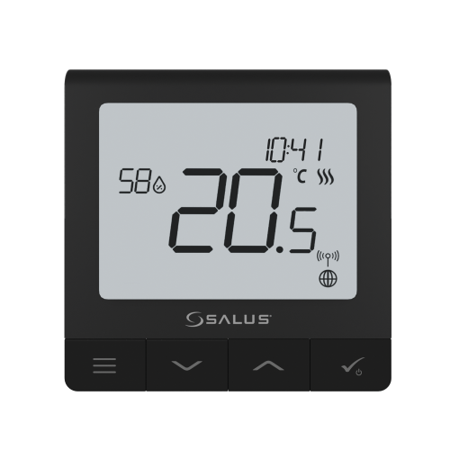 SALUS QUANTUM przewodowy/bezprzewodowy, podtynkowy regulator tygodniowy czarny