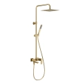 KFA LOGON zestaw wannowo-prysznicowy ścienny z baterą i i deszczownicą brushed light gold