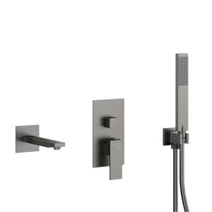KFA LOGON zestaw wannowo-prysznicowy podtynkowy z baterią gun metal grey
