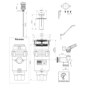 MCALPINE młynek do odpadów PERFECT GRIND SLIM moc 0,5 KM poj 857 ml