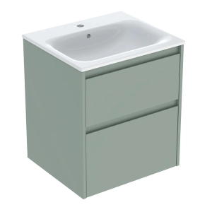 GEBERIT SELNOVA SQUARE zestaw umywalka z szafką 55 cm szałwiowozielony