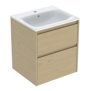 GEBERIT SELNOVA SQUARE zestaw umywalka z szafką 55 cm dąb naturalny