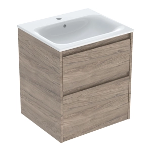GEBERIT SELNOVA SQUARE zestaw umywalka z szafką 55 cm orzech hickory