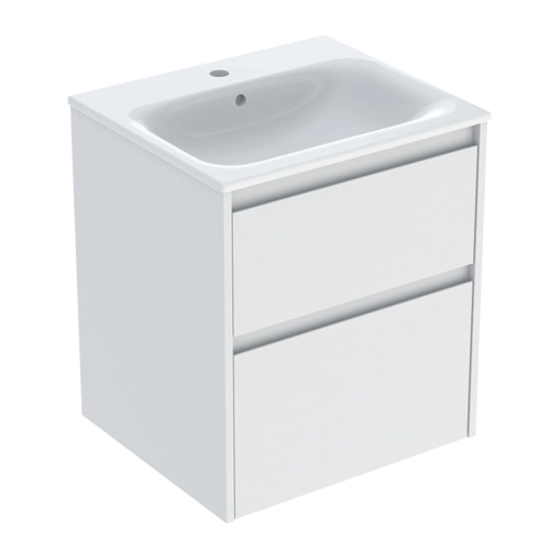 GEBERIT SELNOVA SQUARE zestaw umywalka z szafką 55 cm biały