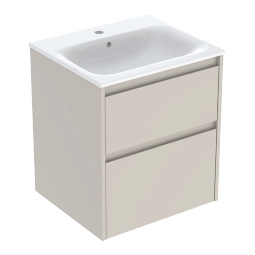 GEBERIT SELNOVA SQUARE zestaw umywalka z szafką 55 cm piaskowoszary