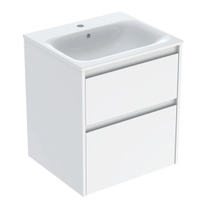 GEBERIT SELNOVA SQUARE zestaw umywalka z szafką 55 cm biały