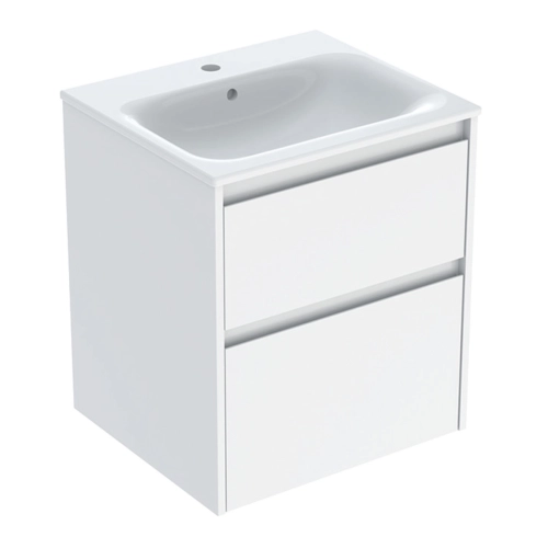 GEBERIT SELNOVA SQUARE zestaw umywalka z szafką 55 cm biały